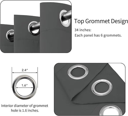 Easy-Going Blackout Curtains for Bedroom, Solid Thermal Insulated Grommet and - Image 4