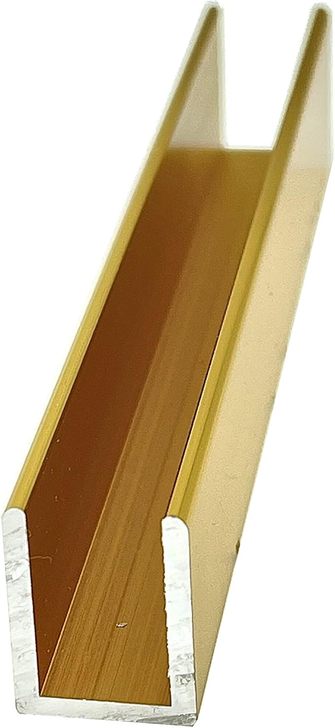 Brixwell SDCD38BGA-CCP23-XCP10 Brite Gold Anodized 3/8" Fixed Panel Shower Door - Image 9