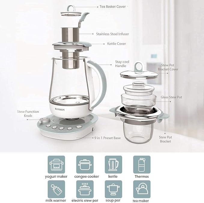 BUYDEEM K2683 Health-Care Beverage Tea Maker and Kettle, 9-in-1 Programmable - Image 2