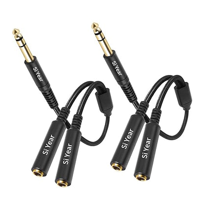 SiYear 1/4" Splitter Cable, 6.35mm TRS to Dual 1/4 inch Female Stereo Y - Image 2