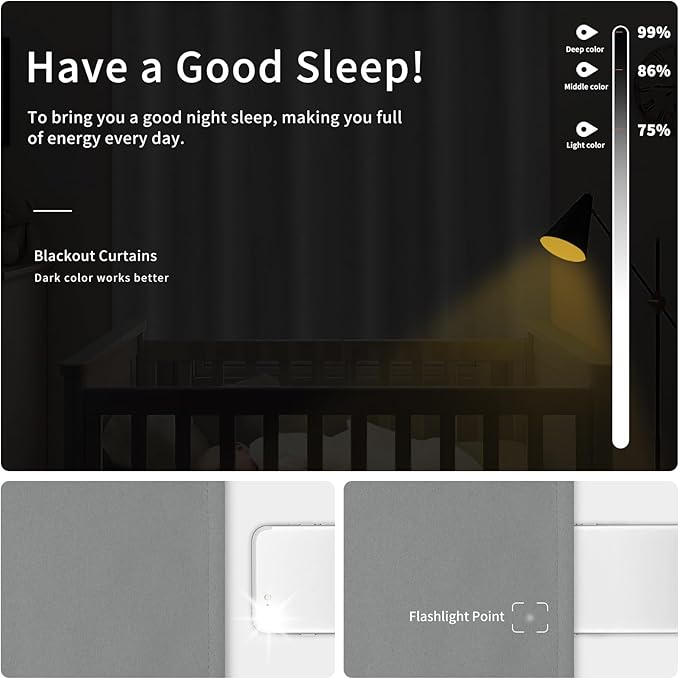 Easy-Going Blackout Curtains for Bedroom, Solid Thermal Insulated Grommet and - Image 2
