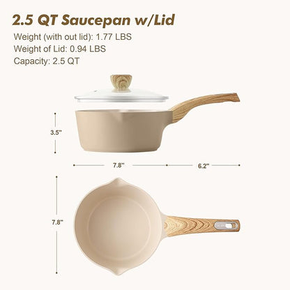 SENSARTE Ceramic Nonstick Sauce Pan - Image 6