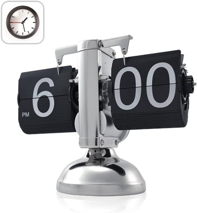 WoneNice Retro Digital Flip Down Clock -Battery Powered Internal Gear Operated - Image 2