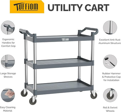 TUFFIOM Plastic Service Utility Cart - Image 2