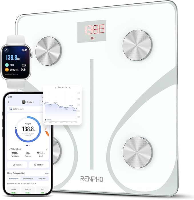 RENPHO Smart Scale for Body Weight, FSA&HSA Eligible, Digital Bathroom Scale by RENPHO
