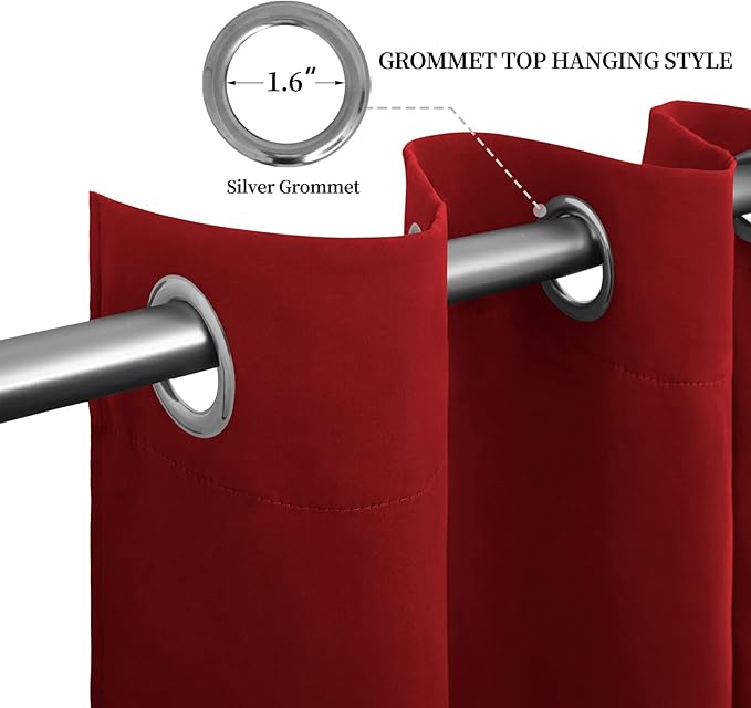 Easy-Going Blackout Curtains for Bedroom, Solid Thermal Insulated Grommet and - Image 5