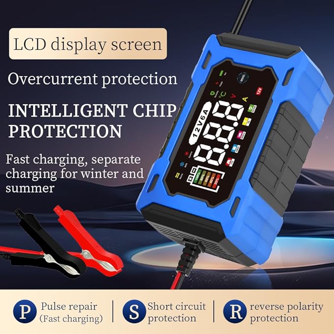 6-Amp 12V Smart Car Battery Charger, Battery Maintainer Trickle Charger - Image 4