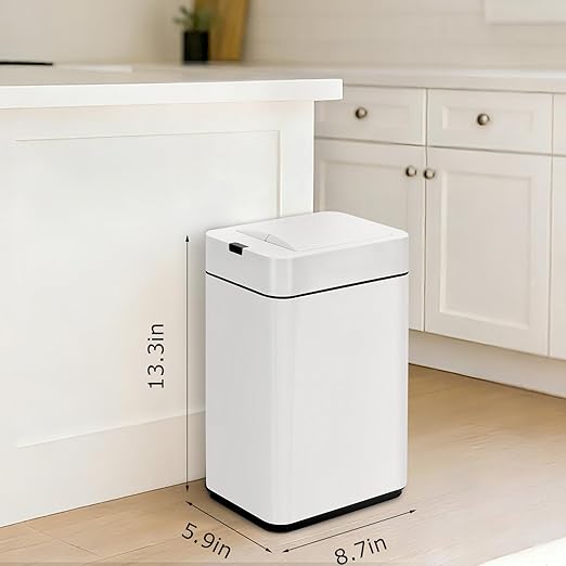Sensor Trash Can with Butterfly Lid 2.6 Gallon Rectangular Automatic Garbage Can - Image 2