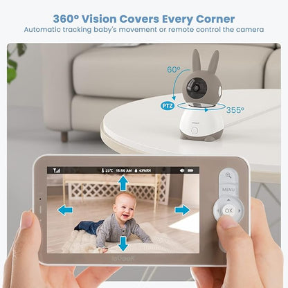 ieGeek 2K Split-Screen Baby Monitor, WiFi Smartphone Video Dual Camera - Image 5