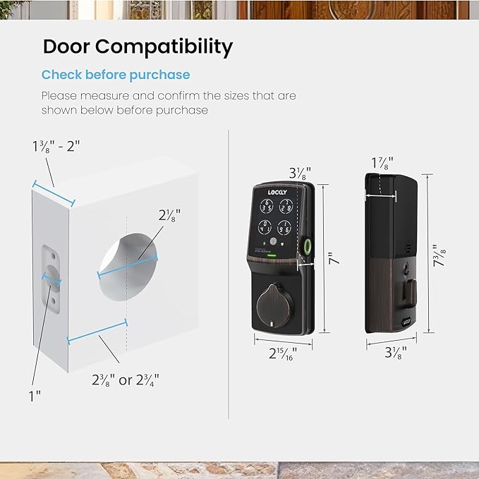 Lockly Secure Pro Smart Deadbolt, Wi-Fi Smart Lock, Keyless Entry - Image 8