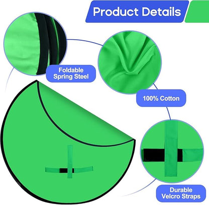 Portable Green Screen Chair, 57 in Greenscreen Backdrop - Image 4