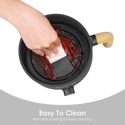 Audecook Hot Pot Electric with Steamer, 1.5L Portable Nonstick Rapid Noodles - Image 6