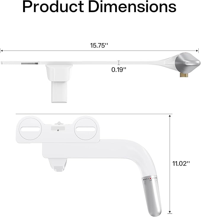Hansrapo Left-Hand Bidet Attachment – Non-Electric, Ultra-Slim Toilet Bidet - Image 7