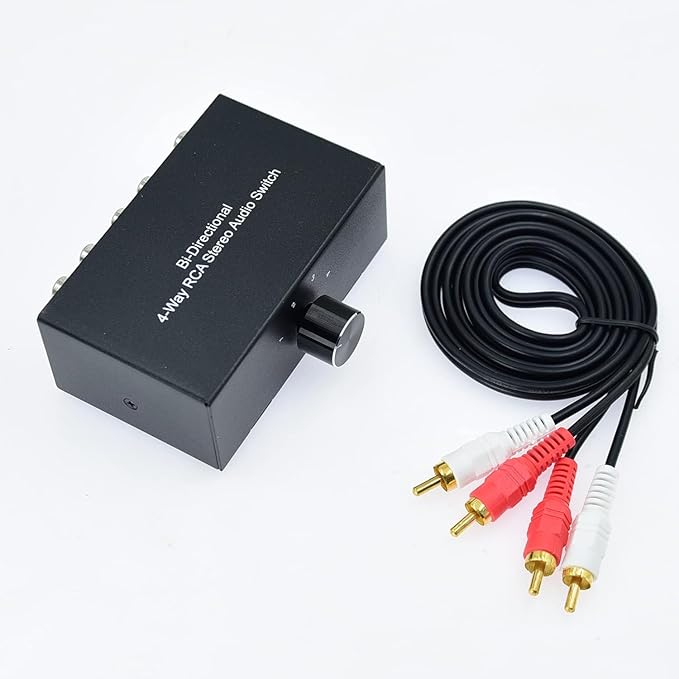 No Noise 4 Way 1 in 4 Out or 4 in 1 Out Audio Sound selector RCA Female Stereo - Image 7