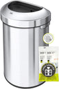 EKO Urban 21 Gallon Semi-Round Open Top Waste Bin, Stainless Steel Half Round by EKO