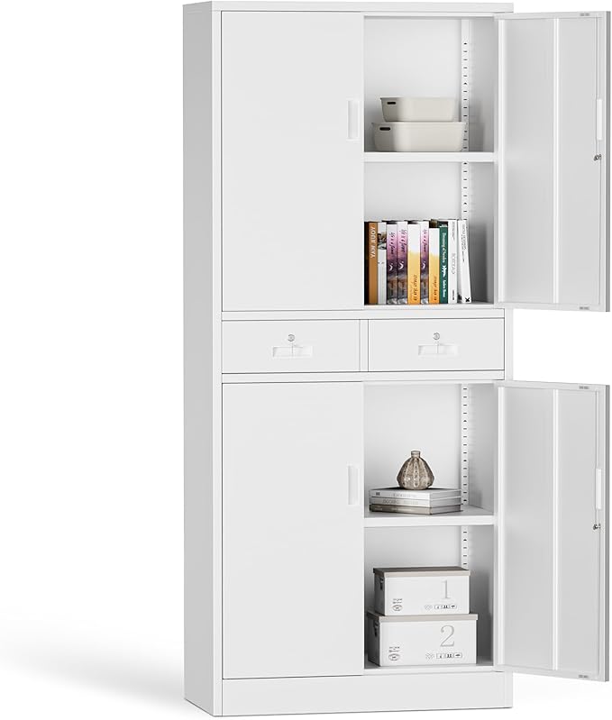 Metal Storage Cabinet with 2 Drawers 71" H by TaskStorz