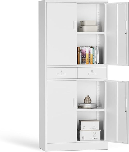 Metal Storage Cabinet with 2 Drawers 71" H by TaskStorz