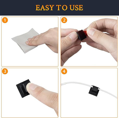 SOULWIT 50 Pcs Self Adhesive Cable Management Clips, Cable Organizers Sticky - Image 5