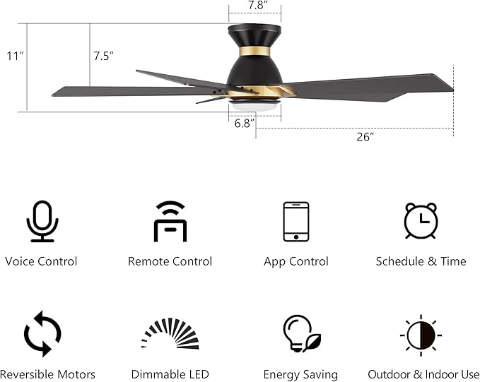 SMAAIR 52 Inch Smart Ceiling Fan - Image 8