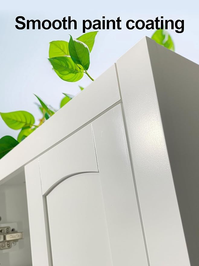 Wall Mount Cabinets Bathroom Wall Cabinet Buffering Hinge, Can Hold Toilet - Image 5