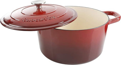 Crock-Pot Artisan 7-Quart Round Enameled Cast Iron Dutch Oven – Scarlet Red - Image 2