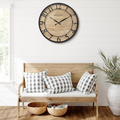 Presentime & Co 21" Farmhouse Series Wall Clock, Cottage Style, Vintage Design - Image 6