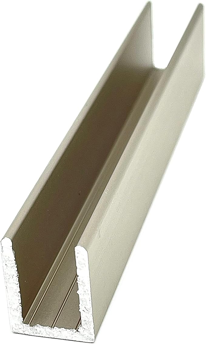 Brixwell SDCD38SN-XCP25 Satin Nickel 3/8" Fixed Panel Shower Door Deep U-Channel - Image 8