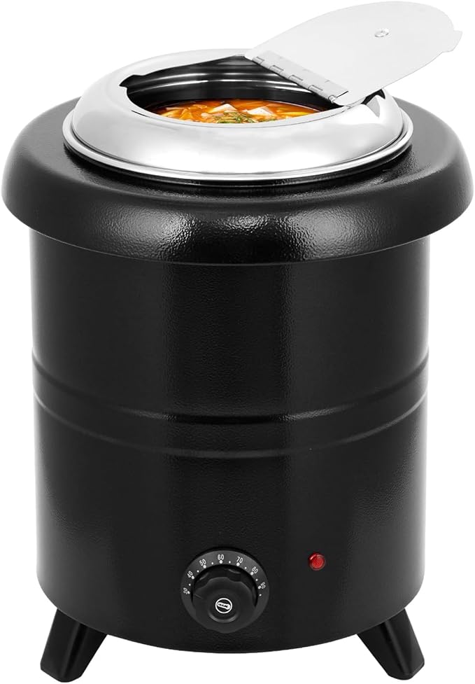 Commercial Electric Soup Kettle Warmer – 10L/11Qt Stainless Steel Pot by Unknown