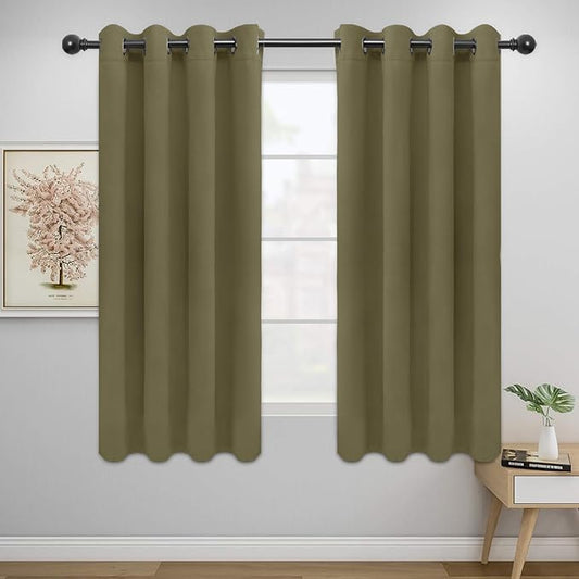 Easy-Going Blackout Curtains for Bedroom, Solid Thermal Insulated Grommet and by Easy-Going