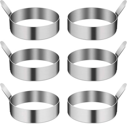 4/6 Pack Egg Ring, 3 Inch Egg Cooking Ring Non Stick Stainless Steel Egg Rings - Image 2