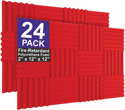 Foam Factory Inc 24 Pack Color Acoustic Foam Panel Studio Soundproofing Wedge by Unknown