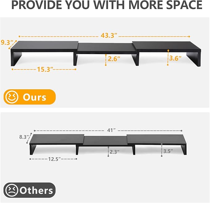 TAVR Dual Monitor Stand Riser Office Desktop Organizer Stand - Image 8