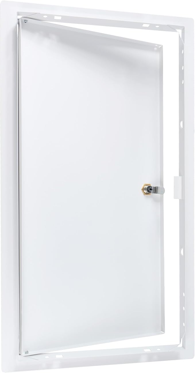 10" x 20" Lockable White Metal Access Panel. Service Shaft Door Panel - Image 3