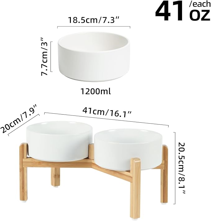 Ceramic Raised Double Bowls Set - Image 2