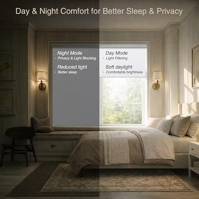 Motorized Blinds with Remote Window Roller Shade Wireless Rechargeable Motor - Image 3