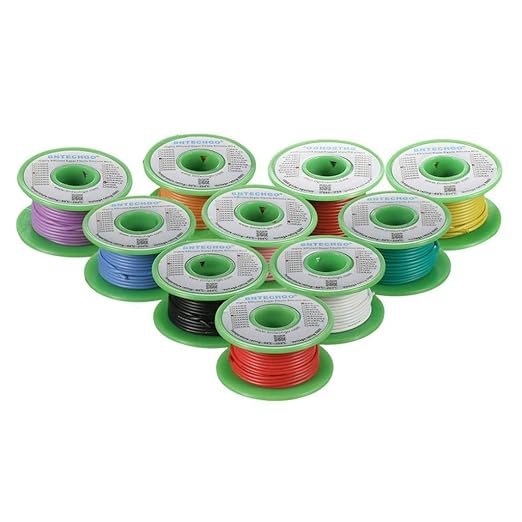 BNTECHGO 20 Gauge Silicone Wire Kit 10 Color Each 25 ft Flexible 20 AWG by BNTECHGO