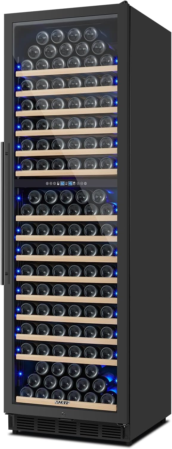 200 Bottle Dual Zone Wine Fridge, 24 Inch Large Wine Cooler Refrigerator by MZAVP