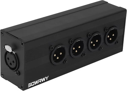 SQWRWY XLR 1 Female to 4 Male Passive Splitter | 4-Channel Galvanic Distribution by Unknown