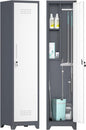 GREATMEET Slim Locking Metal Garage Storage Cabinet, Tall Steel Narrow Broom by GREATMEET