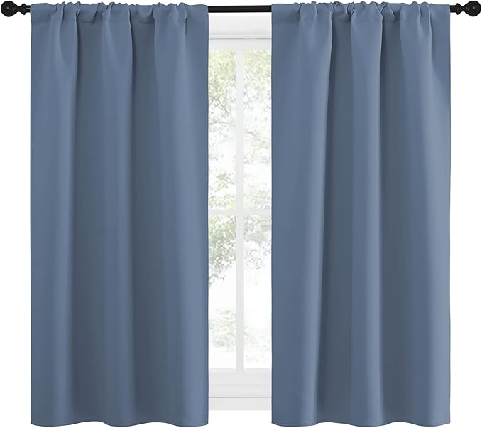 NICETOWN Kitchen Curtains, Short Blackout Curtains & Drapes, Small Window Rod - Image 2