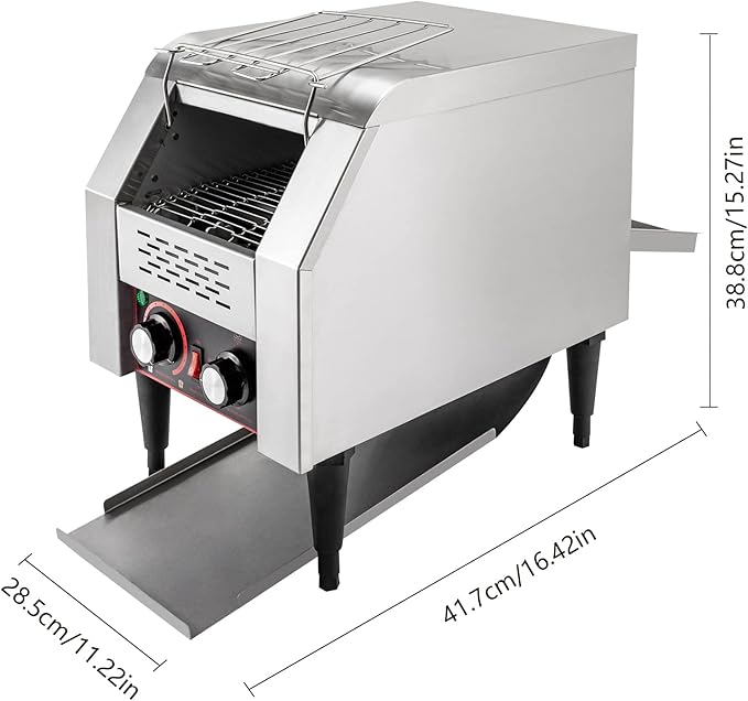 Commercial Conveyor Toaster-150 Slices/H, 1300W Stainless Steel Toasters - Image 4