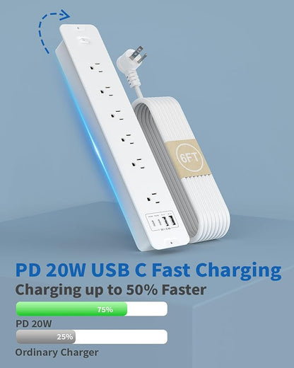 Inhwatek Recessed Power Strip, Surge Protector - Image 4