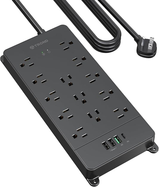 TROND Surge Protector Power Strip, 10ft Heavy Duty Extension Cord by TRONDOfficial