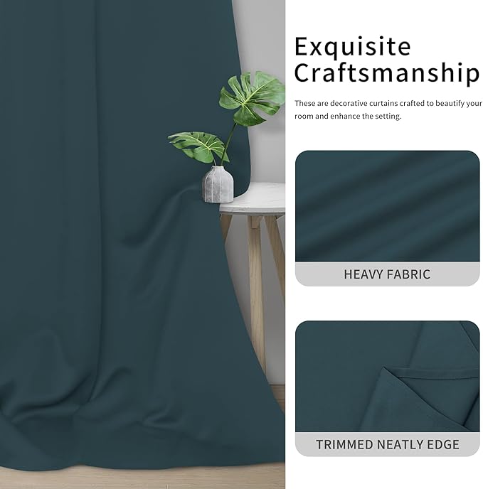 Easy-Going Blackout Curtains for Bedroom, Solid Thermal Insulated Grommet and - Image 5