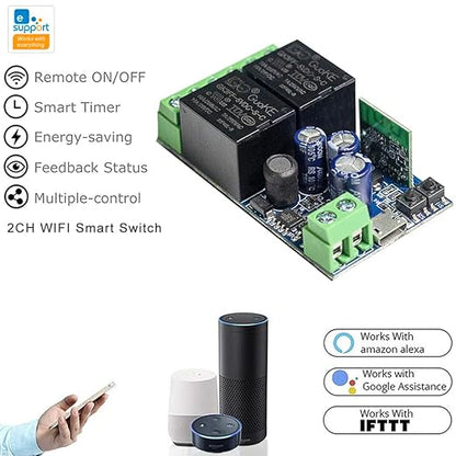 Ewelink WiFi Wireless Smart Relay Module USB 5v 2 Channel Momentary Toggle - Image 3