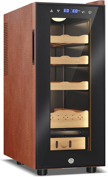 Electric Humidor with Leather-35L Cooling & Heating Humidor, Smart Touch by Velivi