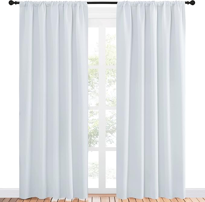 NICETOWN Greyish White Bedroom Curtain Panels - Image 2