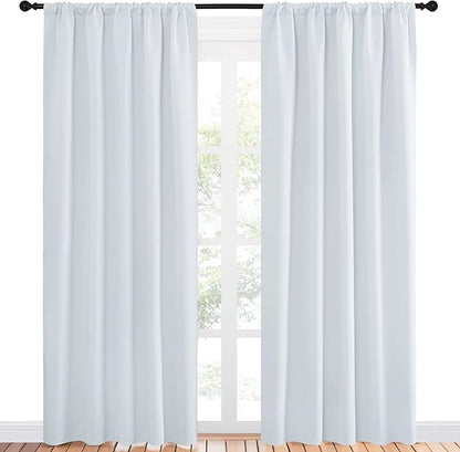 NICETOWN Greyish White Bedroom Curtain Panels - Image 2