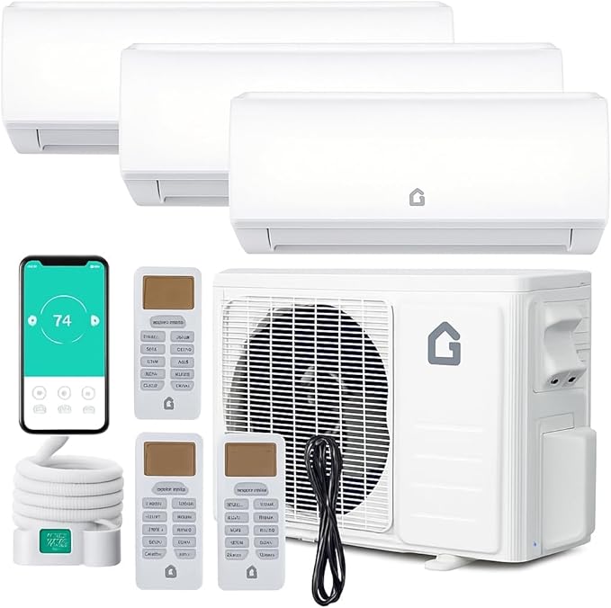 28K Tri-Zone Mini Split Air Conditioner and Heater, 9000+9000+12000 BTU Climate by Unknown