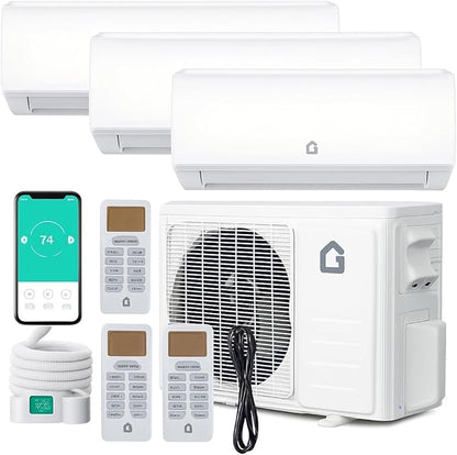 28K Tri-Zone Mini Split Air Conditioner and Heater, 9000+9000+12000 BTU Climate by Unknown